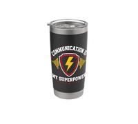 Skills Teamwork Quote Communication Is My Superpower Vaso térmico de acero inoxidable de doble pared