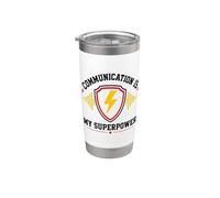Skills Teamwork Quote Communication Is My Superpower Vaso térmico de acero inoxidable de doble pared