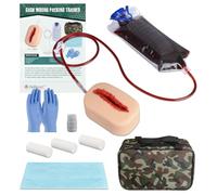 Skillssist Kit de entrenamiento de tareas de embalaje de heridas de laceración para control de sangrado para educación médica, práctica de emergencia de primeros auxilios, entrenador militar de trauma