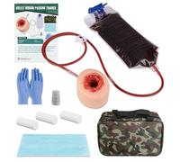 Skillssist Kit de entrenamiento de tareas de embalaje de heridas para torniquete de control de sangrado para educación médica, práctica de emergencia de primeros auxilios, entrenador militar de trauma