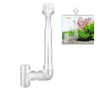 Skimmer de aceite de acuario, espumador de proteínas acrílico transparente con cesta flotante y tubo, accesorio de filtro de acuario para claridad del agua y salud de las plantas