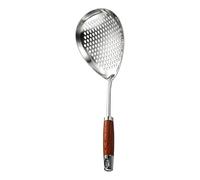 Skimmer de cocina genérico | Agujeros de drenaje ovalados, herramienta robusta, skimmer para freír con mango de madera, para cocineros aficionados, amantes del pollo , papas fritas, albóndigas,