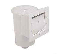Skimmer de piscina AR100 equipado con actuador de válvula y perilla de control de flujo de agua, colector de desechos de hojas de plástico blanco para el mantenimiento diario estándar de la piscina