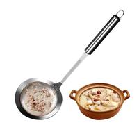 Skimmer - Filtro de acero inoxidable de malla fina con mango largo | Separador de grasa, cuchara de filtro de aceite, herramienta de cocina para caldo de desnatado, eliminación de espuma, cocción