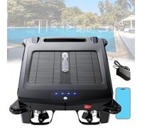 Skimmer robótico de piscina alimentado por energía solar con opciones de carga dual, aspiradora inalámbrica para todas las piscinas, evita obstáculos inteligentes, soporte de aplicación