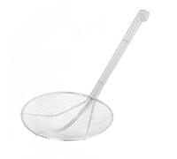 Skimmer Spoon 24cm Cuchara Espumadera Acero Inoxidable con Mango Largo y Malla Fina - Resistente y Antióxido, Fácil Limpieza y Gancho para Cocina Profesional y Hogar (24CM)