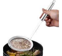Skimmer Spoon | Stainless Steel Kitchen Fine Mesh Oil Filter Food Colander Ladle Rust-Proof for Grease Foam Juices Noodle Soup Soybean Milk