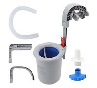 Skimmer Superficie Piscina Kit Limpieza Montaje Pared con Manguera Adaptador Diseño Profesional para Jardines Terrazas Gris