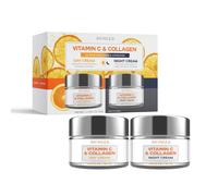 Skin 2.0 Vitamina C y Collagen Day & Night Face Moisturizer Cream - Duo Pack - Dermatlogo probado - Crema antienvejecimiento del da de iluminacin