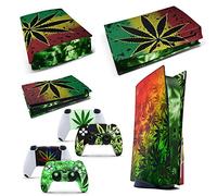 Skin adhesivo de vinilo de WEED de GNG para la consola PS5 + set de 2 skins para los controladores