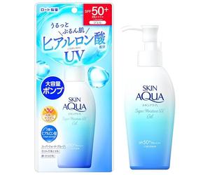 Skin Aqua UV Super Moisture Gel Large-capacity pump type Sunscreen Fragrance-free 140g SPF50+ / P Contains a UV absorber that is hard to be damaged by UV and does not deteriorate easily.