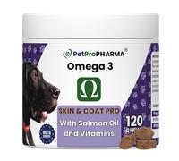 Skin & Coat Pro - Suplemento alimenticio Perros y Gatos. con Aceite de Salmón, Omega 3 y 6 (EPA y DHA) y vitaminas. Soporte Anti-picor, Anti-alergias, Pelo Brillante y Suave. 120 Galletas, 360gr.