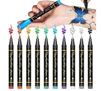 Skin Drawing Pens, Face Paint Art Marker Set, 10 Bright Washable Colors, Safe All Ages, Excellent For Halloween Cosplay Parties Festivals Stage Performances Events