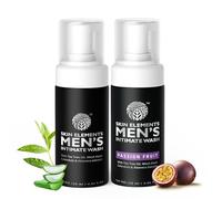 Skin Elements Men's Intimate Wash Combo - Paquete de 2 | Aceite de árbol de té (clásico) + fruta de la pasión | Previene la picazón, la irritación y el mal olor | (240 ml)