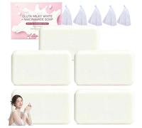 Skin Gluta Milky hite Niacinamide Soap, Skin itening Soap for Face and Body, Natural Glutamilk itening Bar oap, Premium oap, Moisturizer, Body Cleansing Bar (5)