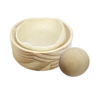 Skin Press Base Bowl, Wooden Dumpling Wrapper Tool For Kitchen | 10 x 10 cm Base | Reusable Empanada Mold | Portable Pine Wood Pressing Ball And Bowl Set For , Ravioli, Steamed Buns