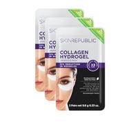 Skin Republic Máscara de hidrogel de colágeno para debajo de los ojos. Clínicamente probada para reducir las arrugas después de un uso. Fabricado en Corea. Paquete de 3 (9 pares de máscaras debajo de