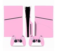 Skin Sticker para PS5 Slim Disc, calcomanía protectora de vinilo para PS5 Slim Disc, cubierta completa para consola PS5 Slim y controlador inalámbrico (rosa)