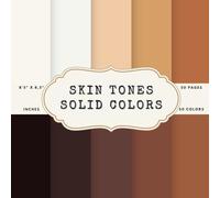 Skin Tones Scrapbook Paper - Solid Colors: 50 Sheets, 50 Colors, 8.5 x 8.5 Inches, Perfect for Journaling and Mixed Media Art