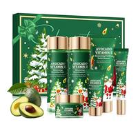 Skincare Coreano Kit, Aguacate Skin Care Coreano, Set Cremas Mujer Regalo, 6 Piezas Korean Skincare con Limpiador, Tónico, Suero, Crema Facial, Esencia para Ojos, Mascarilla, Regalo Navidad Mujeres