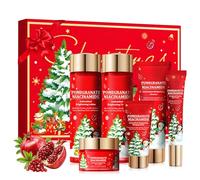 Skincare Coreano Kit, Granada Skin Care Coreano, Set Cremas Mujer Regalo, 6 Piezas Korean Skincare con Limpiador, Tónico, Suero, Crema Facial, Esencia para Ojos, Mascarilla, Regalo Navidad Mujeres
