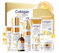 Skincare Niñas, Skincare Coreano Kit, Pack Cremas Mujer Regalo Incluir Collagen Mask, Eye Cream, Collagen Cream, Tonico Facial, Limpiador Facial, Serum, Facial Lotion, 11 Piezas