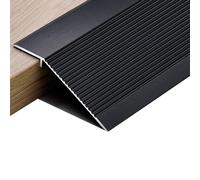 SKINCATE Tapajuntas para Suelo Tira De Transición De Piso 10cm Extra Ancho, Perfil De Transición Madera A Baldosa, Tiras De Borde De Transición De Aluminio, Altura 1cm-4cm, Largo 90cm(Color:Black)
