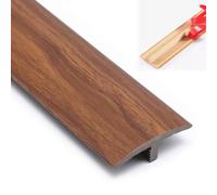 SKINCATE Tapajuntas Suelo Moldura En T Umbral De Piso Tira De Transición PVC, Perfil De Transición Autoadhesiva, Fácil De Cortar Tira De Umbral, Para Laminado, Vinilo, Madera, Azulejo(Color:Dark teak)
