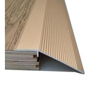 SKINCATE Tira De Umbral 10cm Extra Ancho Perfil De Transición De Aluminio, Tira De Transición De Suelo Reductor De Umbral Altura 10mm-50mm, Madera A Azulejos, Laminado A Baldosa(Gold)