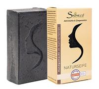 Skineco Jabón natural de leche de cabra sostenible con carbón activado, jabón negro, jabón contra la piel grasa y impurezas, cosmética natural hecha a mano