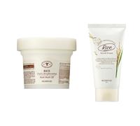 SKINFOOD - Rice Daily Brightening Mask Wash Off - 210g (1ea) + Scrub Foam - 150ml (1ea) Set