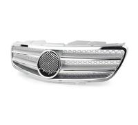 SKINII Rejilla Frontal para Mercedes para Benz para SL-Class R230 SL500 SL600 SL550 W230 2003-2006 Parrilla Superior Parrilla Delantera Automóvil Plateado Cromado Auto Rejilla Delantera