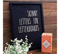 Skinny Felt Board Letters Only Set NO BOARD INCLUDED, Rae Dunn Inspired Font Farmhouse Decor Accessory, 2 Inch White Plastic Letters Numbers Symbols For Changeable Felt Letter Board Message Bulletin