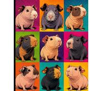 Skinny Guinea Pig POP Art Composition Notebook: Aesthetic Journal for College, Work, Travel, Teens, Adults | 120 College Ruled Pages