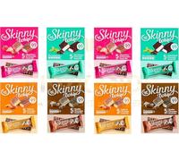 Skinny Whip - Barras de chocolate de 25 g, sin culpa, 99 cal, 4 sabores diferentes, naranja, fresa, caramelo, menta, doble chocolate, varias 20 barras en total