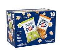 SkinnyPop Palomitas de maíz originales y sin lácteos, cheddar blanco, sin gluten, sin OMG, bocadillos saludables, 18 ml, tamaño personalizado (paquete de 18)