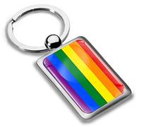 Skino Biomar Labs® Llavero con Caja de Regalo de Metal en 3D para Hombres y Mujeres Bandera del LGBT Orgullo Gay Pride Lesbian Rainbow Peace KK 253