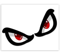 SkinoEu® 1 Par /2pcs/ PVC Laminado Adhesivos Pegatinas No Fear Eyes para Motociclista Autos Coches Motos Ciclomotores Bicicletas Ordenador Portátil Regalo B 66