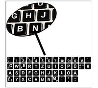 SkinoEu 1 x alemán DE Keyboard Aufkleber Keyboard Stickers für PC, Laptop Notebook Computer Schwarz B 263