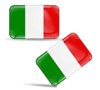 SkinoEu® 2 pcs 3D Gel Pegatinas Bandera Italia Italy Silicona Adhesivo Autos Coches Motos Ciclomotores Bicicletas Ordenador Portátil F 29