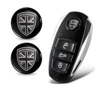 SkinoEu 2 Pegatinas de 14 mm de diámetro para Llave 3D para Mando a Distancia de Coche, Logotipo de Moto, Tuning, Color Negro y Plateado KSK 31