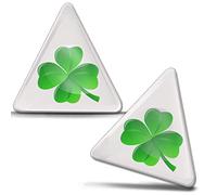 SkinoEu 2 pegatinas de gel de silicona 3D, trébol verde de cuatro hojas, trébol de la suerte KS 184