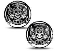 SkinoEu® 2 x 30mm 3D Gel Silicona Stickers Pegatinas Adhesivo Calavera Skull Autos Coches Moto Ciclomotores Bicicletas Ordenador Portátil Tuning KS 4