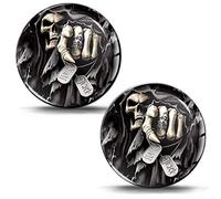 SkinoEu® 2 x 30mm 3D Gel Silicona Stickers Pegatinas Adhesivo Calavera Skull You'Re Next Autos Coches Moto Ciclomotores Bicicletas Ordenador Portátil Tuning KS 8