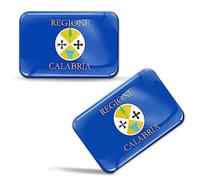 SkinoEu 2 x 3D Gel Pegatinas Bandera Calabria Región de Italia Escudo para Coche Moto Bicicleta Tuning F 248 Z