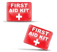 SkinoEu 2 x 3D Gel Pegatinas Silicona First Aid Kit Botiquín Adhesivos Auto Moto Coche Ciclomotores Bicicleta PC Tablet Ordenador Portátil KS 108