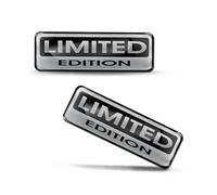 SkinoEu® 2 x 3D Gel Silicona Stickers Pegatinas Adhesivo Autos Coches Moto Ciclomotores Bicicletas Ordenador Portátil Limited Edition Plata Negro KS 87
