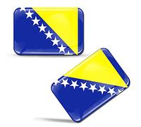 SkinoEu® 2 x 3D Pegatinas Bandera Bosnia y Herzegovina Bosnio F 68