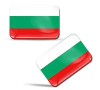 SkinoEu® 2 x 3D Pegatinas Bandera Bulgaria Búlgaro F 74