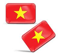 SkinoEu® 2 x 3D Pegatinas Bandera Vietnam Vietnamita F 210
